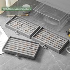 Katisyio Ring Organizer Storage Box With 3 Drawers  Clear Acrylic Gray