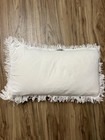 Dkny Decorative Pillow Lumbar Fringe White Boho Textured 100  Cotton 20x12 India