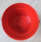 Vtg Brio Sweden Red Metal Bucket Pail Kitschmas  4th Of July Decor Americana