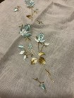 Vintage Large Lace Handkerchief Floral Embroidery Wedding Something Blue