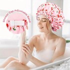 Shower Cap Adjustable Terry Lined For Women Triple Layer Waterproof Reusable New