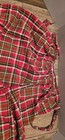 Vintage Handmade Red Tartan Plaid Full Bib Apron White Ric Rac Christmas Cotton