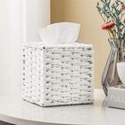 Tissues Holder With Open Bottom Design  Decorative White Square Tissue Box Cover