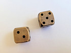Solid Brass Pair Dice - Antique Finish Brass Rounded Corners Heavy Duty 2 Dices