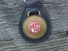 Red Mg Morris Garage Antique Gold Leather Key Fob Nos Custom-made Hi-quality