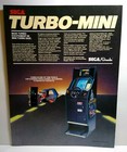 Turbo Arcade Flyer Mini 1982 Original Retro Video Game Vintage Art Auto Race 