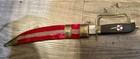 1940s Vintage Handmade Iron Dagger Knife Velvet Ornate Sheath 14    India
