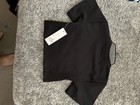 Gb Girls Black Solid Stretch Jersey Short Sleeve Crew Neck T-shirt Xs