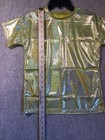 Unisex Dance Shirt 31    Chest l-xl Youth Costume Holographic Glittery Yellow