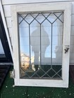 Antique 19th Century Leaded Glass Window Pair
