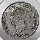 1894 Canada 5 Cents  925 Silver Coin Low Mintage Queen Victoria - Free Shipping 