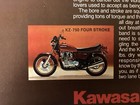 1977 Kawasaki Kz750 Motorcycle Print Ad Four Stroke