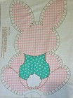Vtg Cut N Sew Fabric Panel Pink Gingham Easter Bunny Rabbit Doll Pillow 19 5 