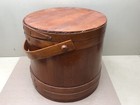 Vintage Antique Sewing Box Round Wooden  Decorative Farm House Style