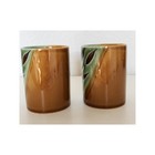 Otagiri Green And Brown Earthtone Stoneware Sake Tea Or Candle Cups Set Of Two