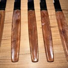 Regent Sheffield Stainless Brown Bakelite Steak Knives Set Of 5 Vintage
