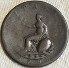 1799 Great Britain George Iii Halfpenny Copper Coin Seated Britannia Old Coin