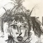 Two Young Native American Women Original Art Diptych   Pencil   Paper Assemblage