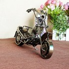 Rustic Collectible Metal Motorcycle Sculpture Motorbike Model Handmade Iron Art