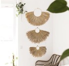 Pemar Rustic Boho Wall Hanging Decor  Set Of 3 Woven Seagrass Fans