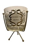 Rare 1950s Hazel Atlas Ice Bucket   Brass Stand