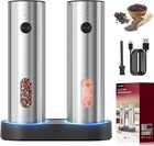 2pcs Electric Salt And Pepper Grinder Set Automatic Grinder W  Rechargeable Base
