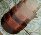 Lot O 6 Rolls 150  Yds Vintage Millinery Hat Grosgrain Ribbon Bumpy Edge Browns