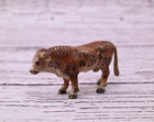 Tiny Antique Austrian Vienna Cold Painted Bronze Figure Of A Brown Bull