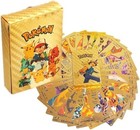 55 Pcs Gold Foil Pokemon Cards Pack     Vmax Gx Tcg Rare  Collectible Gift Lot