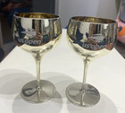    Moet   Chandon Us Open Set Of 2 Champagne Goblets Gold Plastic
