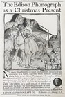 1907 Edison Phonograph Rosie O neill Art  kewpie Doll Artist  Vtg Xmas Print Ad