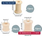 48pcs Wooden Spools  3 Sizes Empty Bobbins Wood Sewing Embroidery Thread Spool W