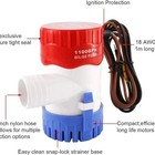 1100gph 12v Electric Marine Submersible Bilge Sump Water Pump Boat 1-1 8  Hose