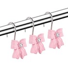 12pcs Pink Bow Shower Curtain Hooks For Bathroom Nursery Decor