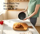 Round Black Small Tray  8 Inch  - Sturdy Hard Plastic Mini Tray 8  Black-1 Tray