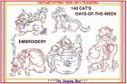 140 Cats Kitten In A Fish Bowl Embroidery Iron-on Transfers Patterns Tea Towel