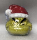 The Grinch Who Stole Christmas Ceramic Cookie   Candy Jar Disney Dr Seuss Santa