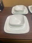 Corelle Livingware Vitrelle Embossed  16 Pc  Square  Dinnerware  New  cherish 