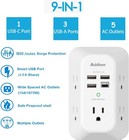 5 Outlet Extender Surge Protector Multi Plug Wall Adapter Usb Charger Ports
