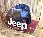 Jeep Diecut Jk Wrangler 1941 22   Metal Tin Sign Vintage Man Cave Garage Cj  New