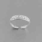 Solid Metal 925 Silver Women s Beaded Adjustable Toe Ring 14k White Gold Plated