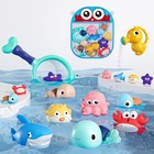 Fun Bath Toys For Toddlers 6-18 Months - No-hole Floating Animals  Wind-up Turtl