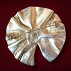 Flower Brooch Pin Large Gold Silver Tone Statement Ruffled Pin Vintage