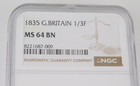 Ngc Ms 64 Bn 1835 Great Britain  1 3f