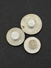 Pretty Antique Vintage Trio Of Flower floral Porcelain Stud collar Buttons  l25 