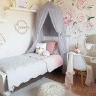 Elegant Color Home Mesh Mosquito Net Kids Bed Canopy Net For Baby Bedroom Gray