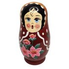 Set Of 5 Russian Nesting Dolls Hand-painted Floral Design Matryoshka Wooden Figu
