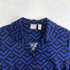 Chico s Womens Tunic Blouse Sz 2 Us 12 Geometric Button-up Long Sleeve Nwot