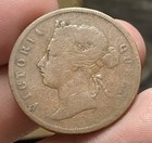 Strait Km9 1 Cent 1875 Queen Victoria 