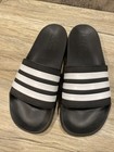 Men   s Size 10 Adidas Slides Contour Foot Bed Black-and-white Rubber Adidas Slide